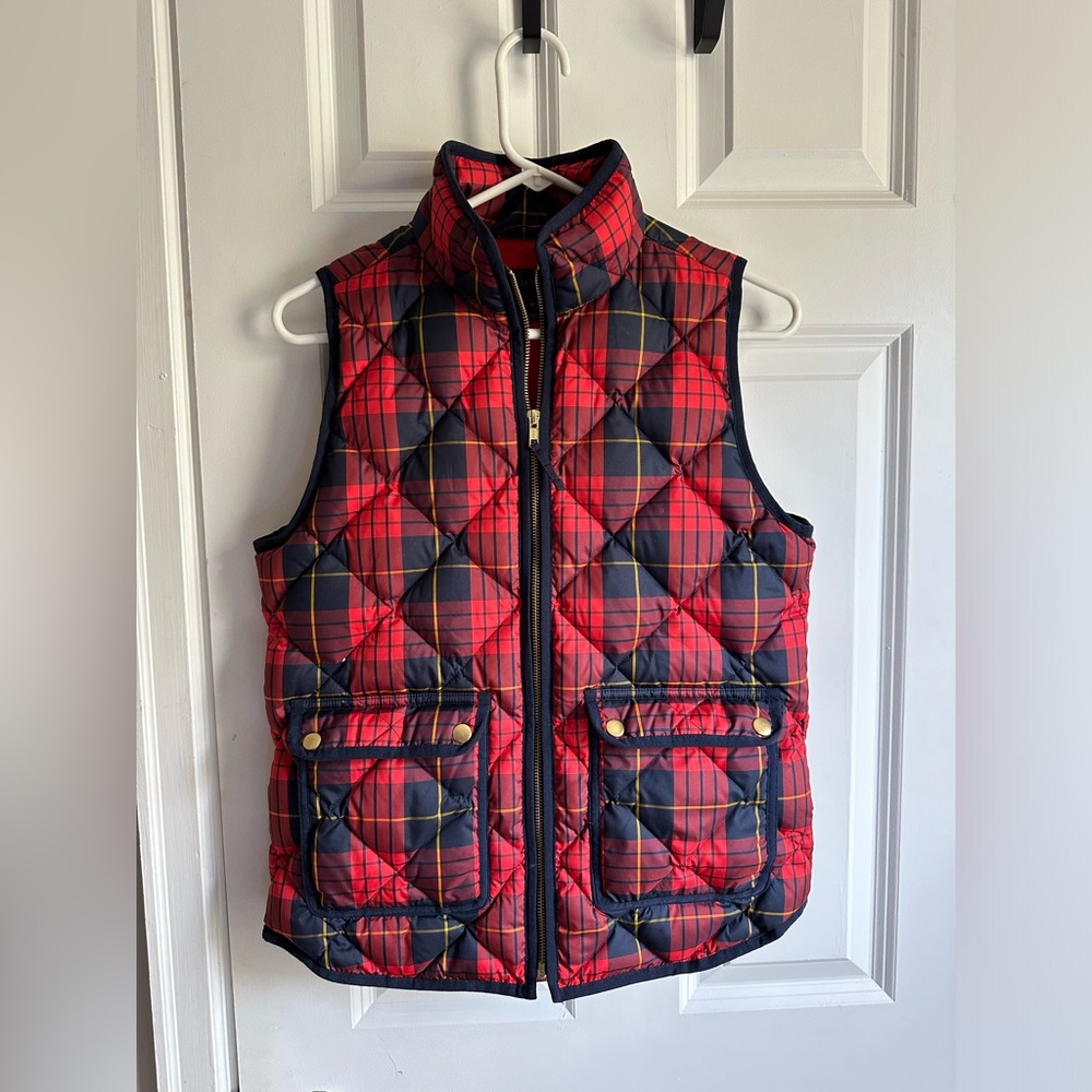 Jcrew plaid puffer vest